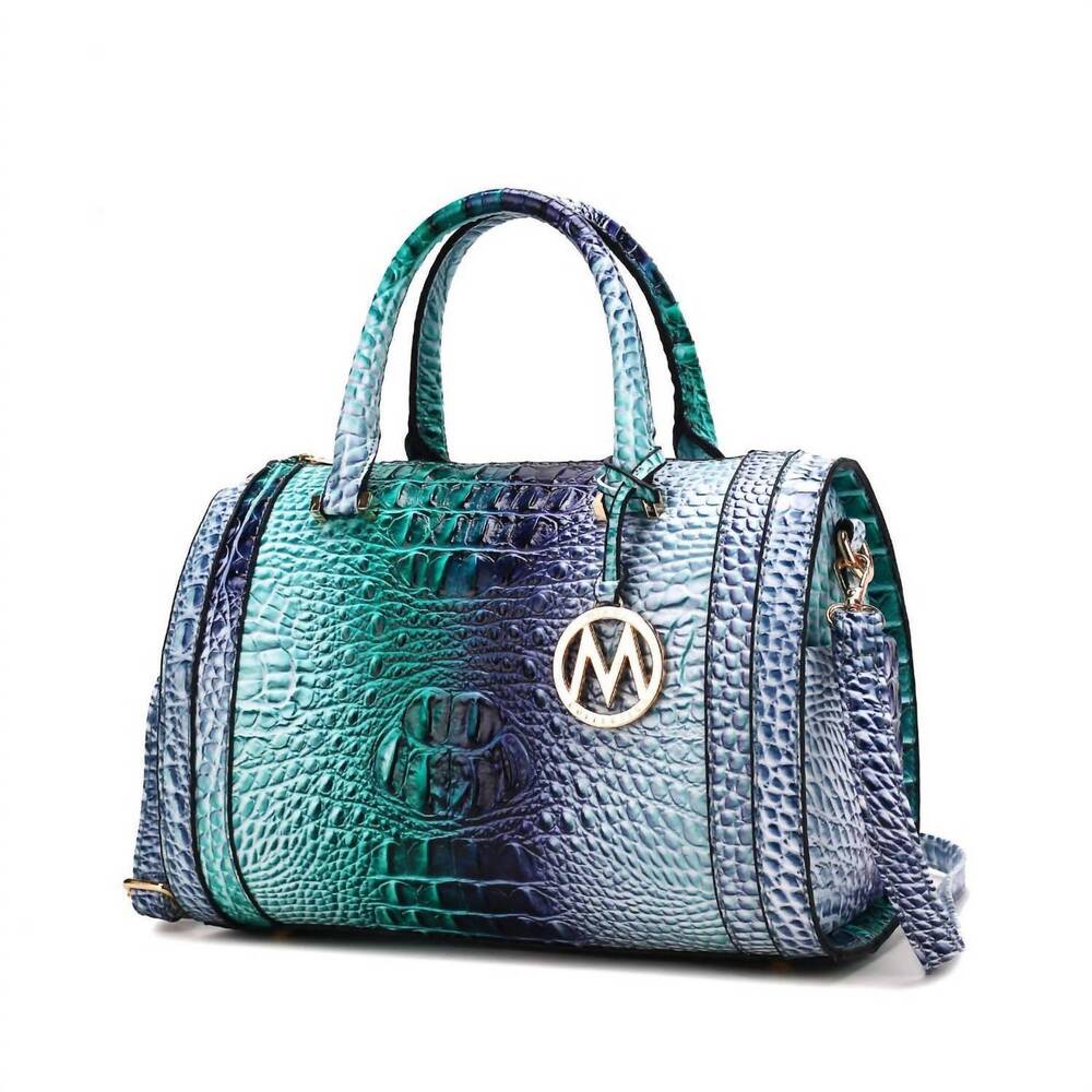 NEW MKF COLLECTION women's eleanor gradient rainbow crocodile-embossed satchel i